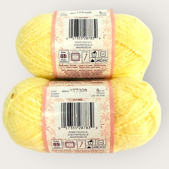 Lot of 2 Bernat Haven Honeysuckle Yarn 50g 77 Yards Alpaca Blend Soft Fiber - Picture 2 of 2